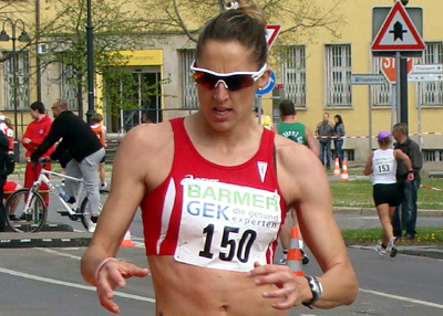 Ainhoa Pinedo cerca de la zona de avituallamiento