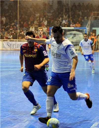 Juan Puertas en el partido frente al Barcelona