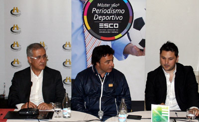 Quique Pina junto a Gregorio Manzano durante la charla (ESCO)