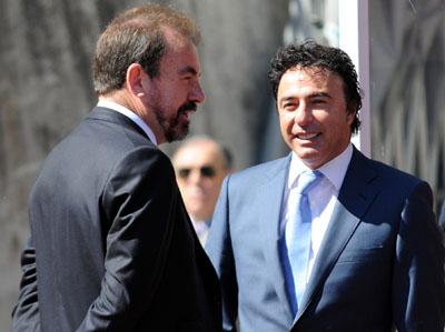 Pina junto al presidente del Getafe