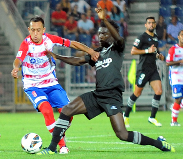Orellana en una acción del partido de presentación (BALDOMERO)