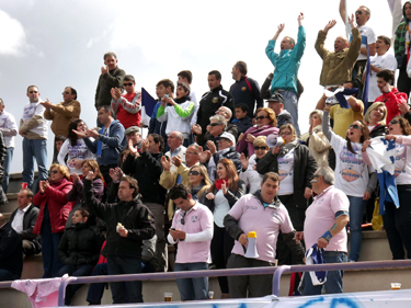 Aficionados lojeños en el desplazamiento a Valladolid de la fase de ascenso