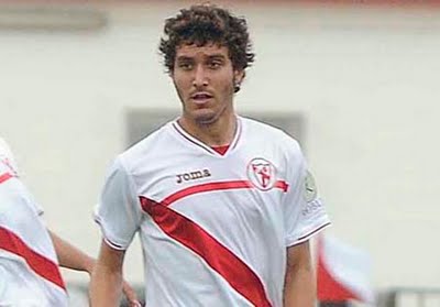 José Gómez `Campaña` en un partido con el filial sevillista