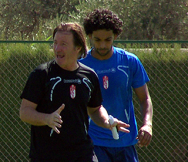 Anquela junto a Iriney en el entreno de esta mañana (GRJ)