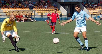 José Sánchez en el partido frente al Churriana (LAZARO)
