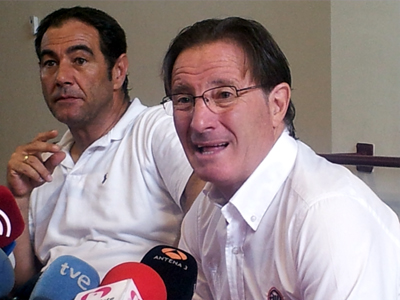 Anquela durante la rueda de prensa posterior al entrenamiento de esta mañana