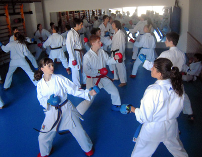 Entrenamiento de los karatekas granadinos