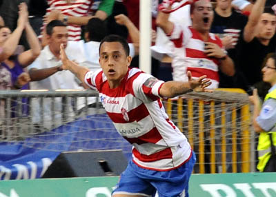 Orellana celebrando un gol ante el Celta hace dos temporadas (BALDOMERO)