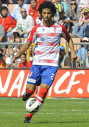 Iriney en una acción del encuentro ante el Celta (BALDOMERO)