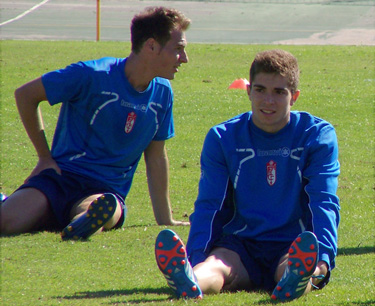 Juan Hernández, derecha, se ha ejercitado junto al primer equipo 