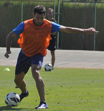 Iñigo López durante la sesión de trabajo