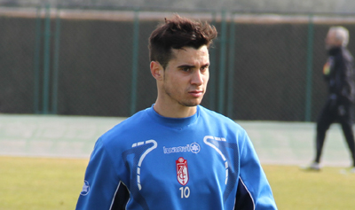 Romero durante el entrenamiento de hoy 