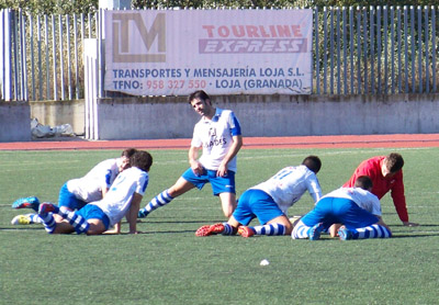 Los jugadores del Loja durante uno de los entrenamientos de la semana 