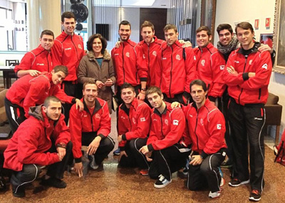 El equipo granadino durante su viaje a Madrid