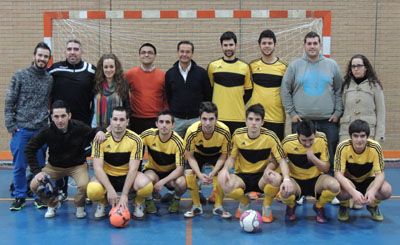 Antonio Granados junto al equipo Futsal Sordos 2009