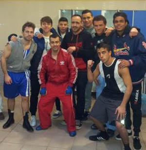 Participantes de la velada de boxeo