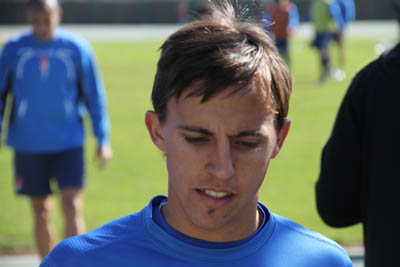 Buonanotte tras el entrenamiento con el Granada