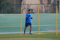 Bounanotte, en el entrenamiento de esta mañana (I. CORDERO)