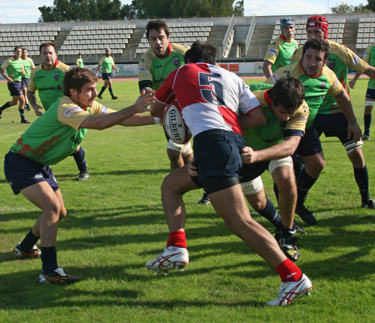 Lance del partido de ida entre Helvetia y Universidad de Granada (JOAQUÍN GONZÁLEZ)