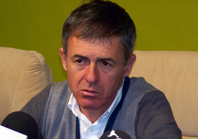 Alcaraz durante la rueda de prensa previa al choque ante el Levante