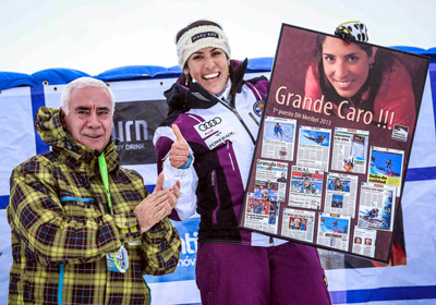 Carolina Ruiz junto a Luciano Alonso durante el homenaje (GRJ)