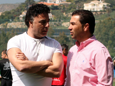 Quique Pina y Juan Carlos Cordero en la concentración de Marbella