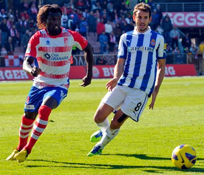 Diakhaté, en una acción del partido de la primera vuelta. (BALDOMERO)