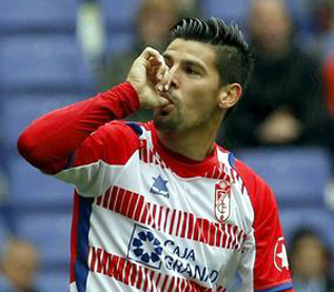 Nolito celebrando el tanto en Cornellá El Prat