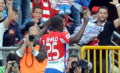 Ighalo celebra el tanto conseguido contra el Málaga (BALDOMERO)