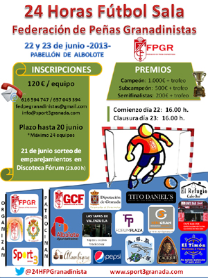 Cartel de las 24 horas de fútbol sala