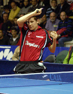 Robert Gardos en el partido ante el Fulda (GRJ)