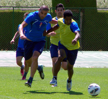 Aranda durante el último entrenamiento de la temporada 