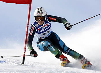Carolina Ruiz en plena competición en La Molina (PENTAPHOTO)