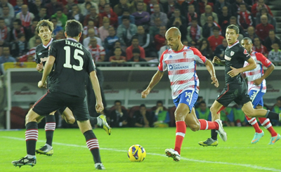 Mikel Rico durante el encuentro contra el Bilbao 