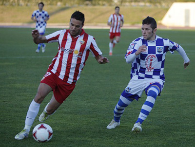 Joselu durante un encuentro con el Amería B (ALMERIA360.COM)