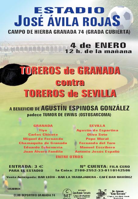 Cartel del partido benéfico entre profesionales taurinos