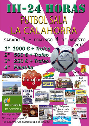 Cartel del III 24 horas de fútbol sala 