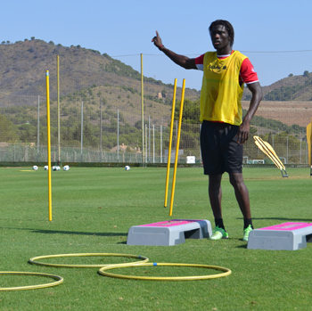 Diakhaté durante el stage en La Manga 