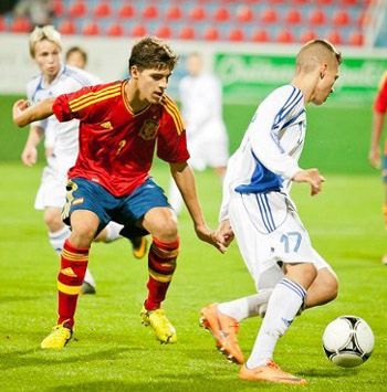Marín durante un partido con el combinado nacional 
