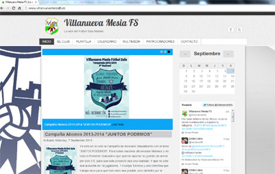 Imagen de la nueva web del Villanueva Mesía FS