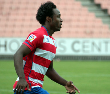 Cuero durante un encuentro con el Granada B (JOSÉ M. ROMERO)