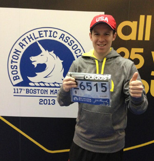 Rafa Vega antes de tomar parte en el maratón de Boston 