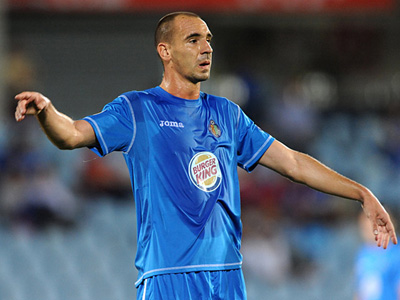 Borja durante un encuentro con el Getafe