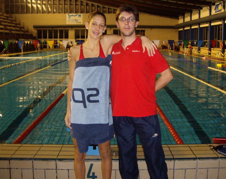 Teresa Gutiérrez, junto a su entrenador 