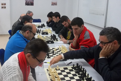 Los representantes del conjunto zubiense durante las partidas 