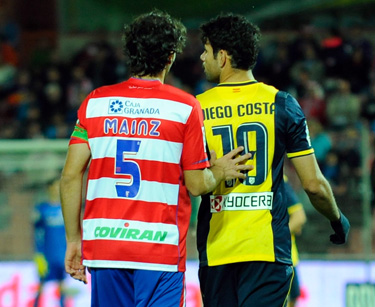 Diego Mainz tuvo que marcar a Diego Costa (J. M. BALDOMERO)