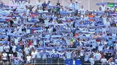 La afición malagueña teñirá de blanquiazul la grada de Los Cármenes 