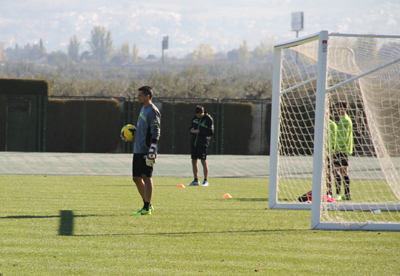 Roberto durante un entrenamiento 