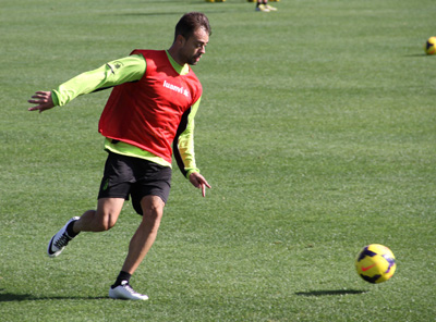 Benítez ya ha entrenado a buen ritmo en el día de hoy