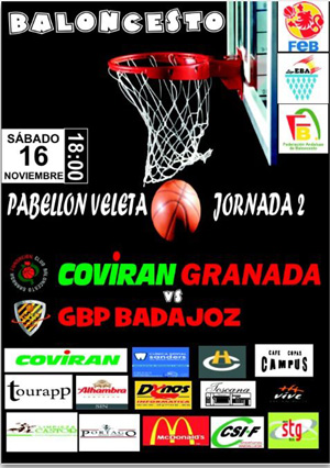 Cartel del encuentro entre el Covirán Granada y el Badajoz 